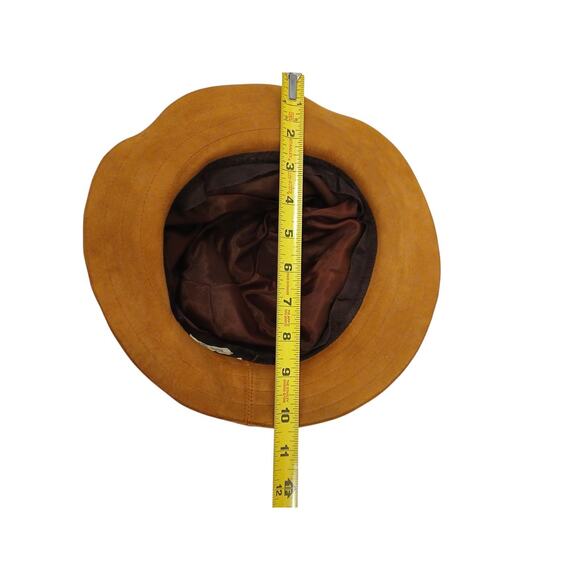 Bucket Bonnie Hat REAL Suede Leather Designer Style Quiet Luxury Coastal Preppy - Picture 13 of 14